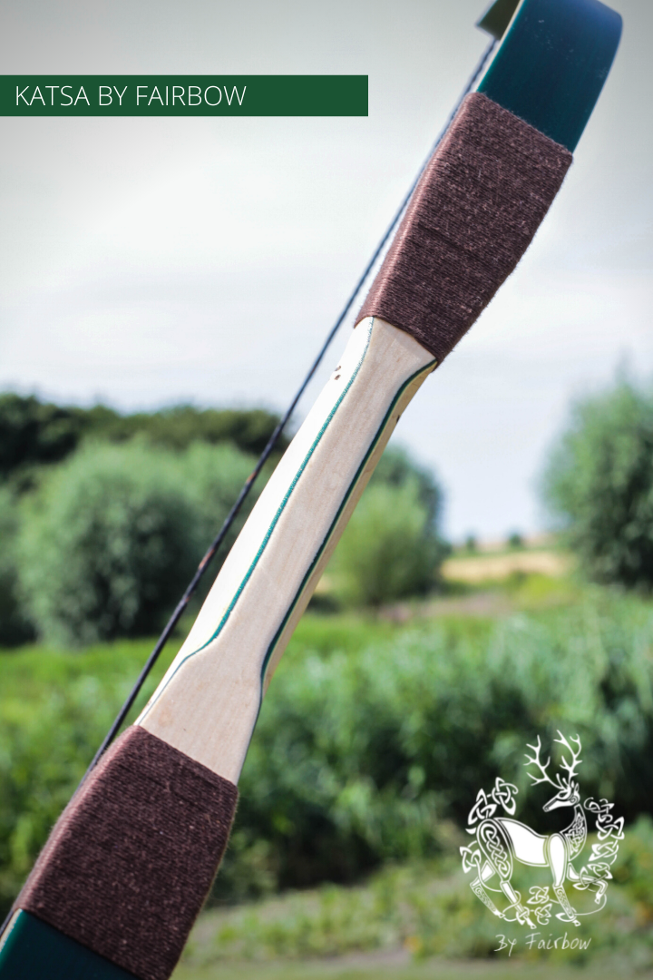 THE KATSA BOW, 19 LB, WALNUT, GREEN, SWIRLY BROWN NOCKS-Bow-Fairbow-Fairbow