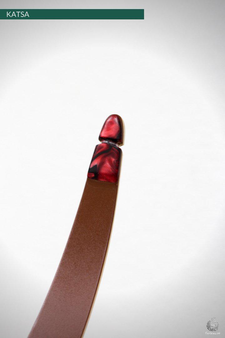 THE KATSA BOW, 21LBS @ 28 INCH BROWN GLASS WITH RED NOCKS-Bow-Fairbow-Fairbow