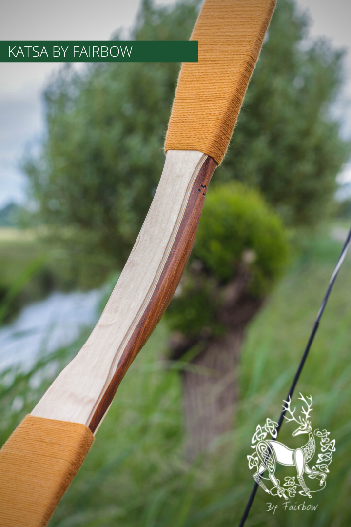 THE KATSA BOW, 23 LB, TIGER WOOD, BIRDSEYE MAPLE, RAMSHORN NOCKS-Bow-Fairbow-Fairbow