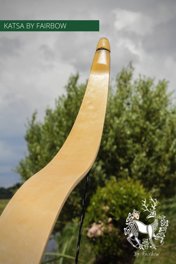 THE KATSA BOW, 23 LB, TIGER WOOD, BIRDSEYE MAPLE, RAMSHORN NOCKS-Bow-Fairbow-Fairbow