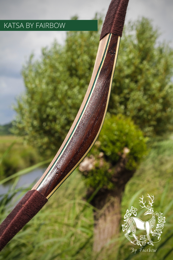 THE KATSA BOW, 25 LB, ROSEWOOD, GREEN GLASS, KIRINITE NOCKS-Bow-Fairbow-Fairbow