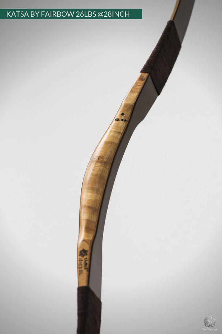 THE KATSA BOW, 26 LBS @ 28 INCH BROWN GLASS WITH FIERY RED NOCKS-Bow-Fairbow-Fairbow