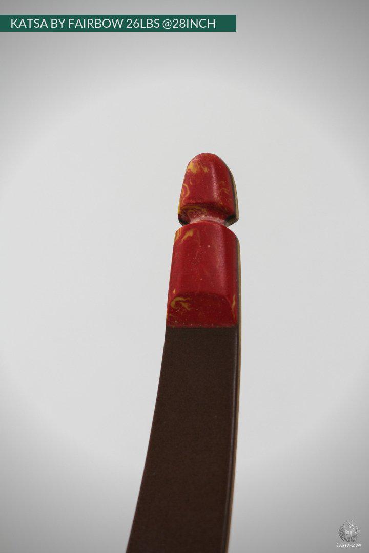 THE KATSA BOW, 26 LBS @ 28 INCH BROWN GLASS WITH FIERY RED NOCKS-Bow-Fairbow-Fairbow