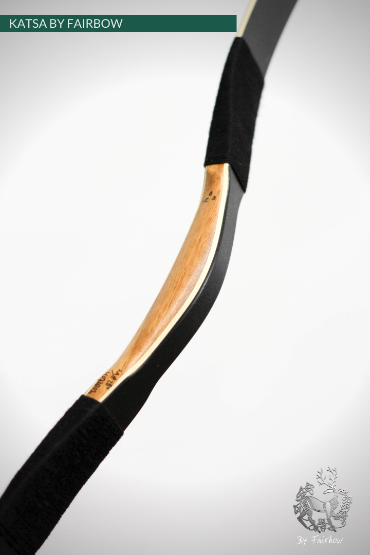 THE KATSA BOW, 29 LB, TEAKWOOD, BLACK AND GREEN, SWIRLY RED NOCKS-Bow-Fairbow-Fairbow