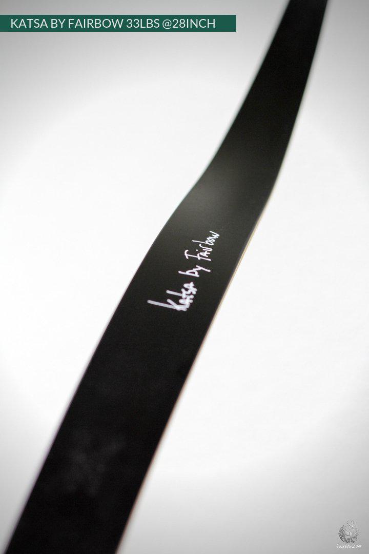 THE KATSA BOW, 30 lbs at 28 inch BLACK AND WHITE GLASS WITH SEA BLACK NOCKS-Bow-Fairbow-Fairbow