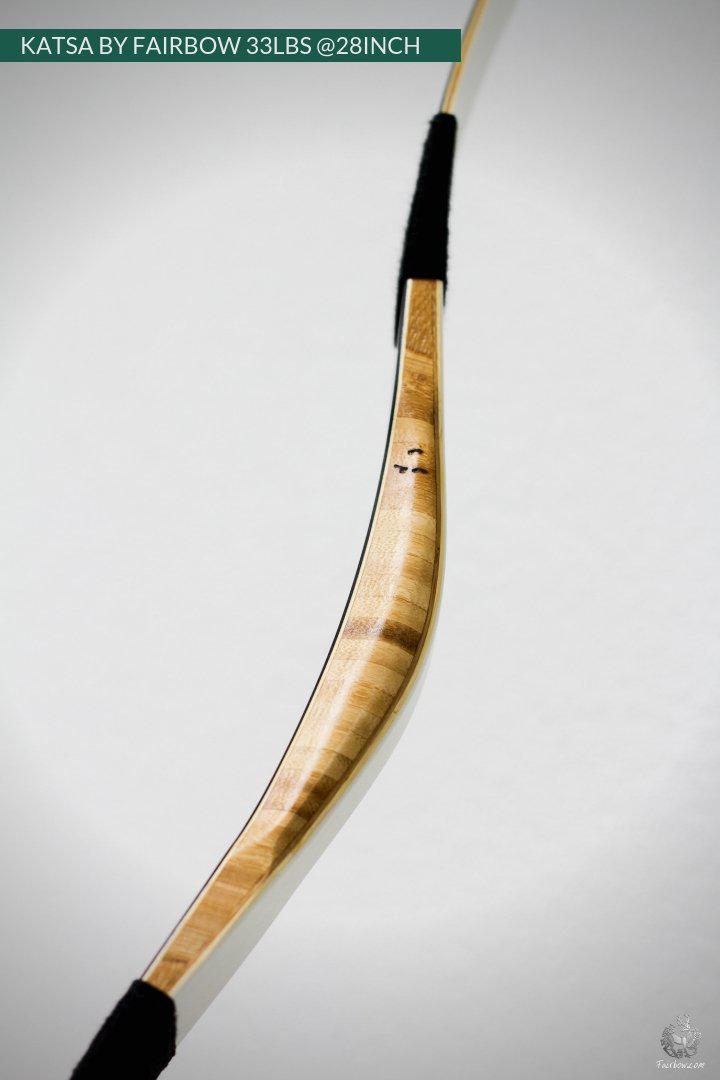 THE KATSA BOW, 30 lbs at 28 inch BLACK AND WHITE GLASS WITH SEA BLACK NOCKS-Bow-Fairbow-Fairbow