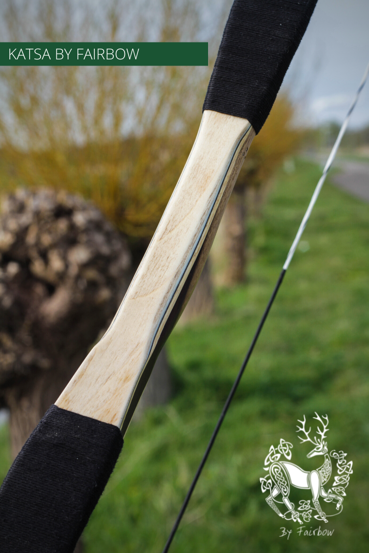 THE KATSA BOW, 66 LB, ROSEWOOD, BLACK "N WHITE, KIRINITE NOCKS-Bow-Fairbow-Fairbow