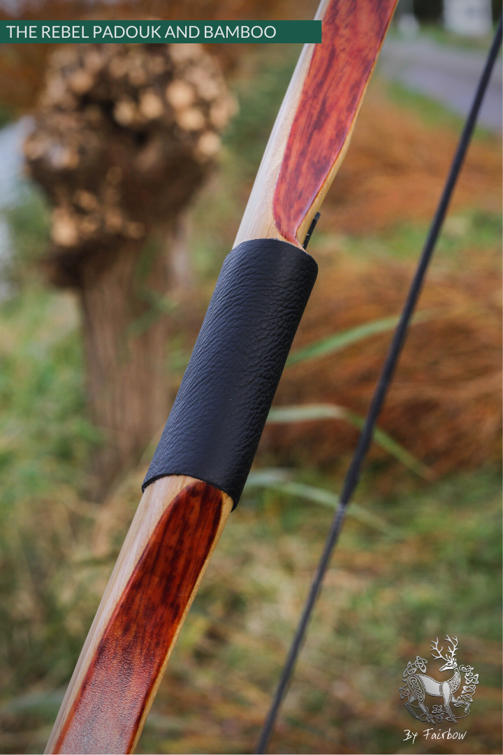 THE REBEL BOW 44@28 CLEAR GLASS, BAMBOO AND PADOUK FINISH LH-Bow-Fairbow-Fairbow
