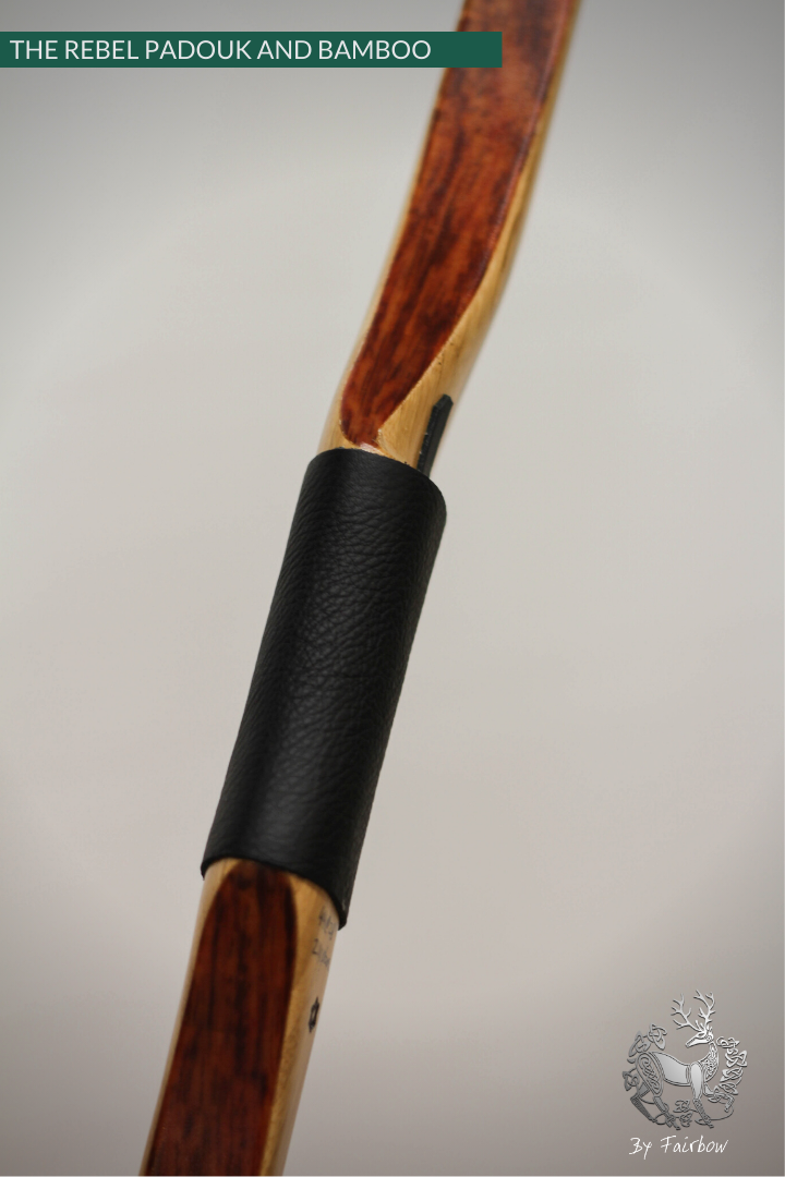 THE REBEL BOW 44@28 CLEAR GLASS, BAMBOO AND PADOUK FINISH LH-Bow-Fairbow-Fairbow