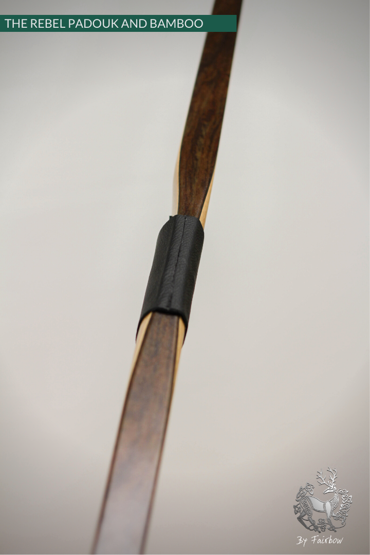 THE REBEL BOW 44@28 CLEAR GLASS, BAMBOO AND PADOUK FINISH LH-Bow-Fairbow-Fairbow