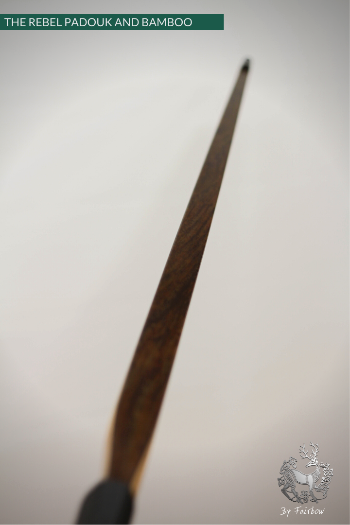 THE REBEL BOW 44@28 CLEAR GLASS, BAMBOO AND PADOUK FINISH LH-Bow-Fairbow-Fairbow