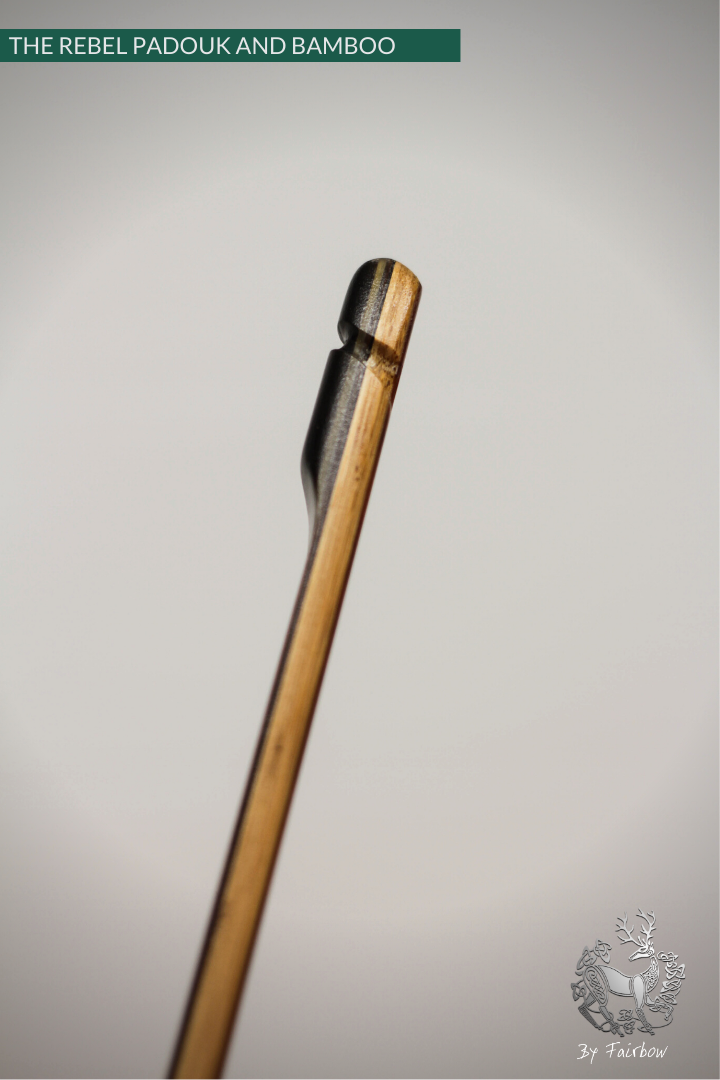 THE REBEL BOW 44@28 CLEAR GLASS, BAMBOO AND PADOUK FINISH LH-Bow-Fairbow-Fairbow