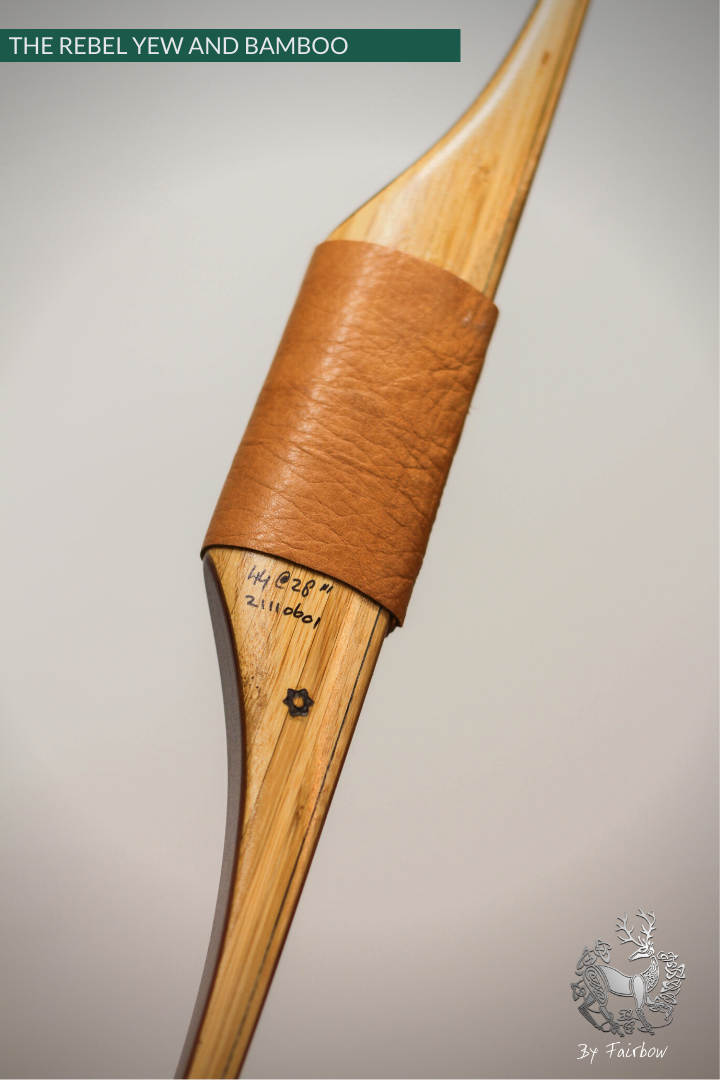 THE REBEL BOW 44@28 CLEAR GLASS, BAMBOO AND YEW FINISH-Bow-Fairbow-Fairbow