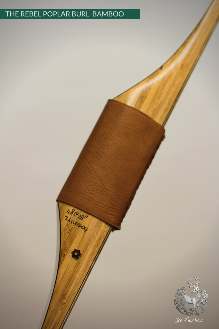 THE REBEL BOW 48@28 CLEAR AND WHITE GLASS, BAMBOO AND POPLAR BURL-Bow-Fairbow-Fairbow