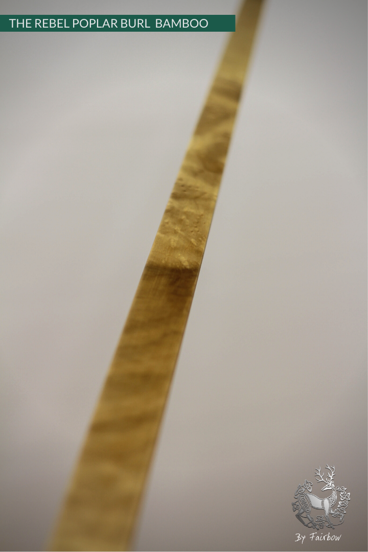 THE REBEL BOW 48@28 CLEAR AND WHITE GLASS, BAMBOO AND POPLAR BURL-Bow-Fairbow-Fairbow