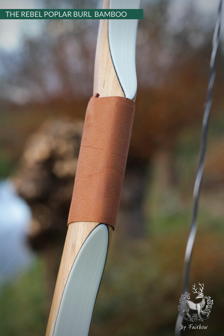 THE REBEL BOW 48@28 CLEAR AND WHITE GLASS, BAMBOO AND POPLAR BURL-Bow-Fairbow-Fairbow