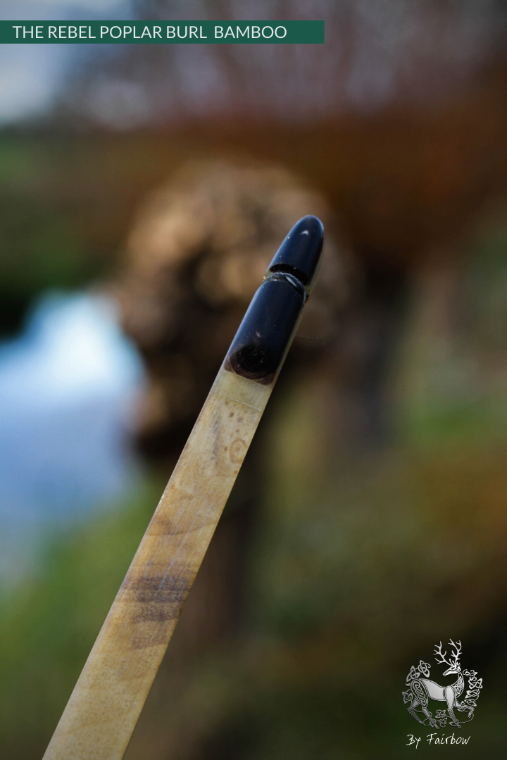 THE REBEL BOW 48@28 CLEAR AND WHITE GLASS, BAMBOO AND POPLAR BURL-Bow-Fairbow-Fairbow