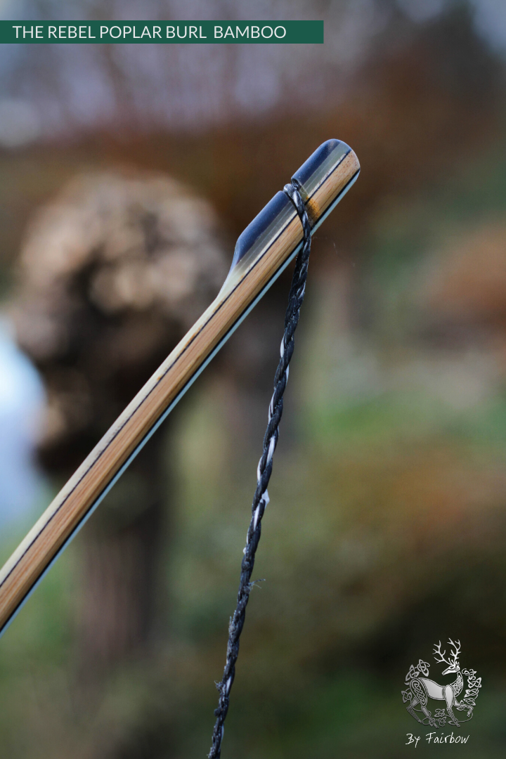 THE REBEL BOW 48@28 CLEAR AND WHITE GLASS, BAMBOO AND POPLAR BURL-Bow-Fairbow-Fairbow