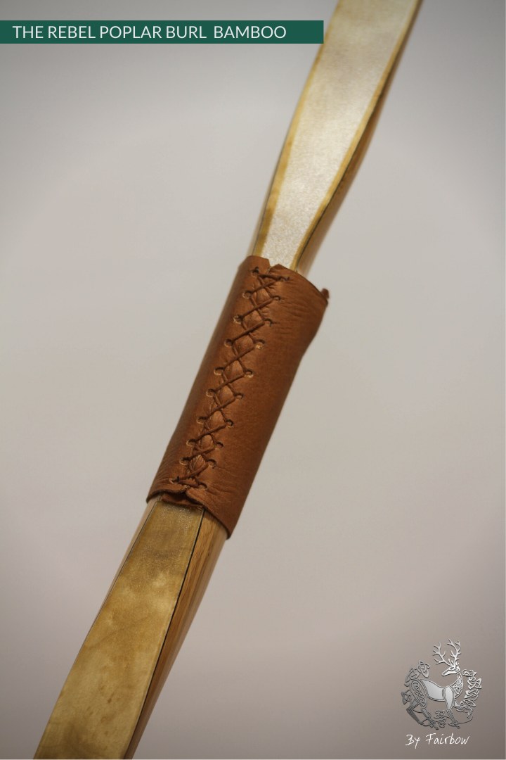 THE REBEL BOW 48@28 CLEAR AND WHITE GLASS, BAMBOO AND POPLAR BURL-Bow-Fairbow-Fairbow