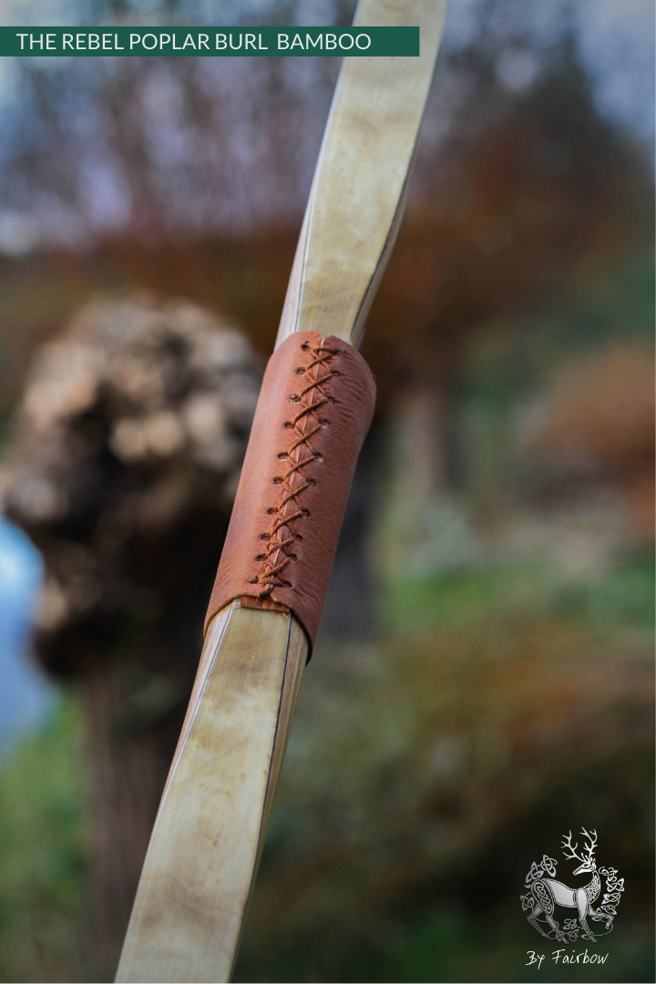 THE REBEL BOW 48@28 CLEAR AND WHITE GLASS, BAMBOO AND POPLAR BURL-Bow-Fairbow-Fairbow