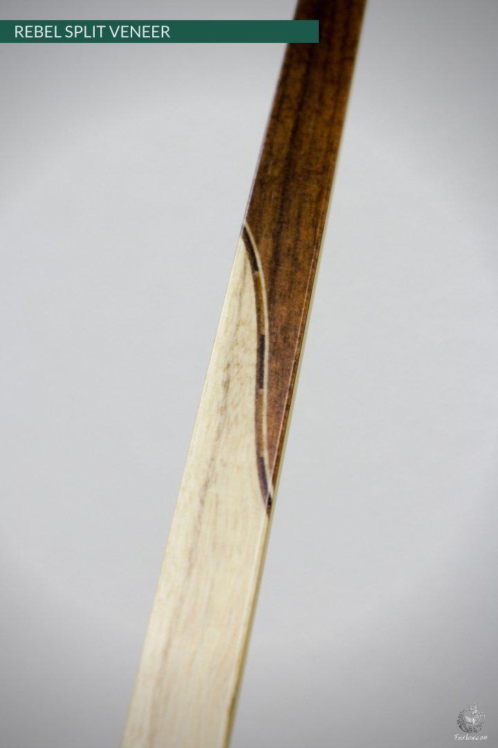 THE REBEL BOW WITH 45@28 OAK SPLIT VENEER AND GREEN AND CLEAR GLASS-Bow-Fairbow-Fairbow