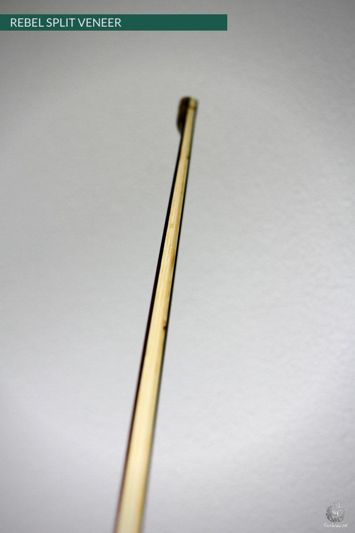 THE REBEL BOW WITH 45@28 OAK SPLIT VENEER AND GREEN AND CLEAR GLASS-Bow-Fairbow-Fairbow