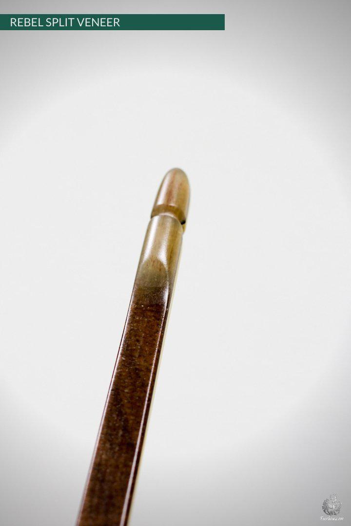 THE REBEL BOW WITH 45@28 OAK SPLIT VENEER AND GREEN AND CLEAR GLASS-Bow-Fairbow-Fairbow