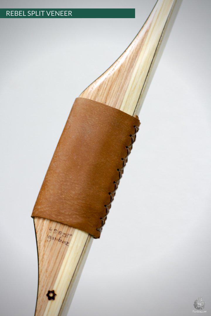 THE REBEL BOW WITH 45@28 OAK SPLIT VENEER AND GREEN AND CLEAR GLASS-Bow-Fairbow-Fairbow