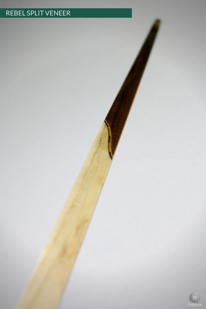 THE REBEL BOW WITH 45@28 OAK SPLIT VENEER AND GREEN AND CLEAR GLASS-Bow-Fairbow-Fairbow