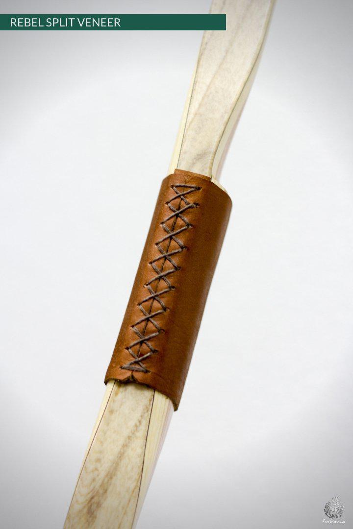 THE REBEL BOW WITH 45@28 OAK SPLIT VENEER AND GREEN AND CLEAR GLASS-Bow-Fairbow-Fairbow