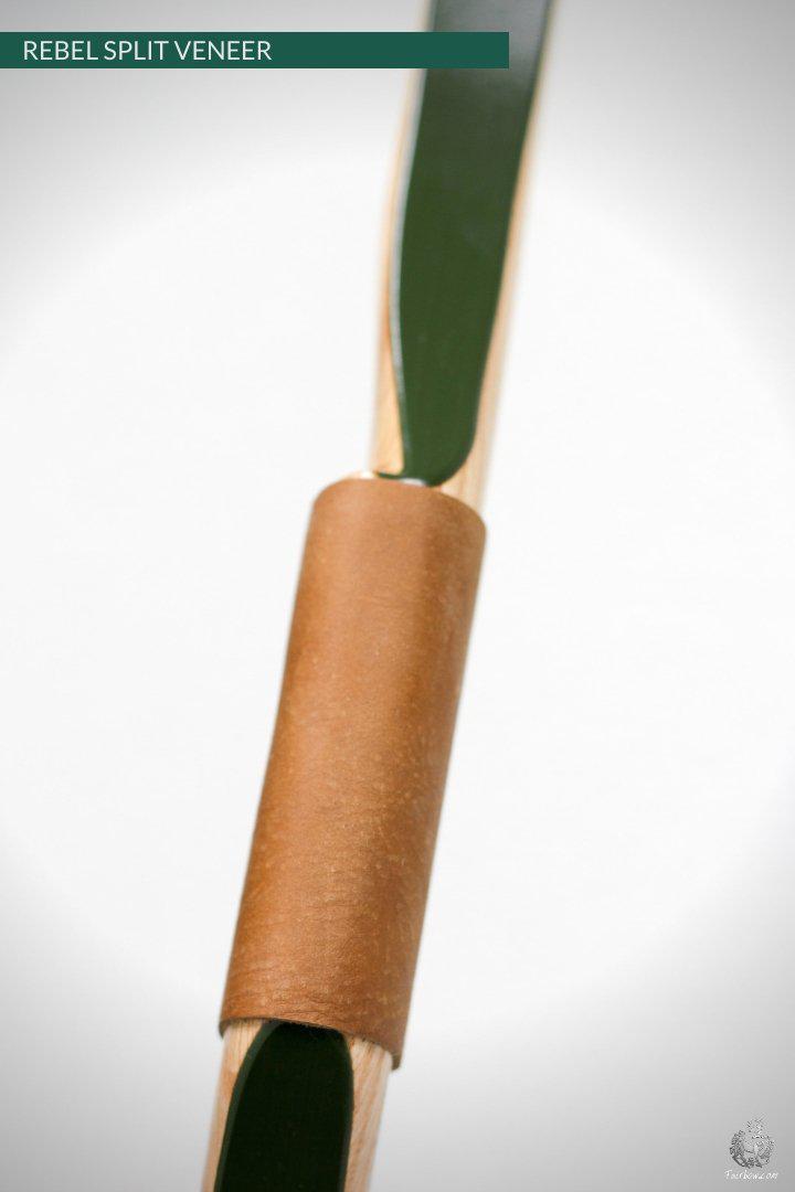 THE REBEL BOW WITH 45@28 OAK SPLIT VENEER AND GREEN AND CLEAR GLASS-Bow-Fairbow-Fairbow