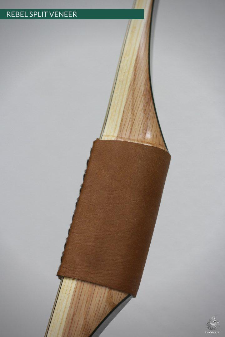 THE REBEL BOW WITH 45@28 OAK SPLIT VENEER AND GREEN AND CLEAR GLASS-Bow-Fairbow-Fairbow