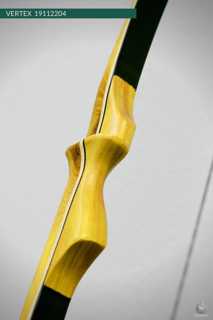 THE VERTEX BOW 68" GREEN BELLY CLEAR BACKING 61 LBS @ 28 INCH RH-Bow-Fairbow-Fairbow