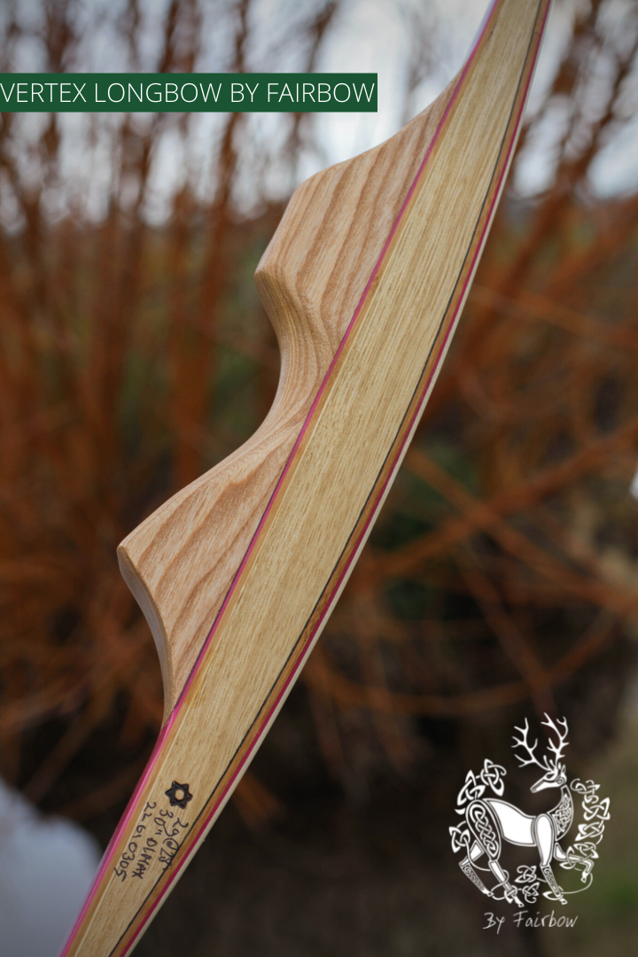 THE VERTEX BOW R-D 64" BLACK LIMBA, BAMBOO-GLASS 29 LBS @ 28 INCH RH-Bow-Fairbow-Fairbow