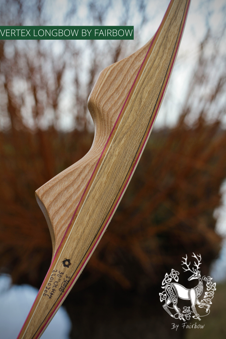 THE VERTEX BOW R-D 64" BLACK LIMBA, BAMBOO-GLASS 33 LBS @ 28 INCH RH-Bow-Fairbow-Fairbow