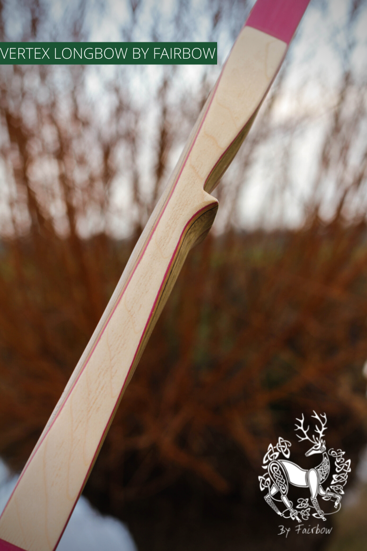 THE VERTEX BOW R-D 64" BLACK LIMBA, BAMBOO-GLASS 33 LBS @ 28 INCH RH-Bow-Fairbow-Fairbow