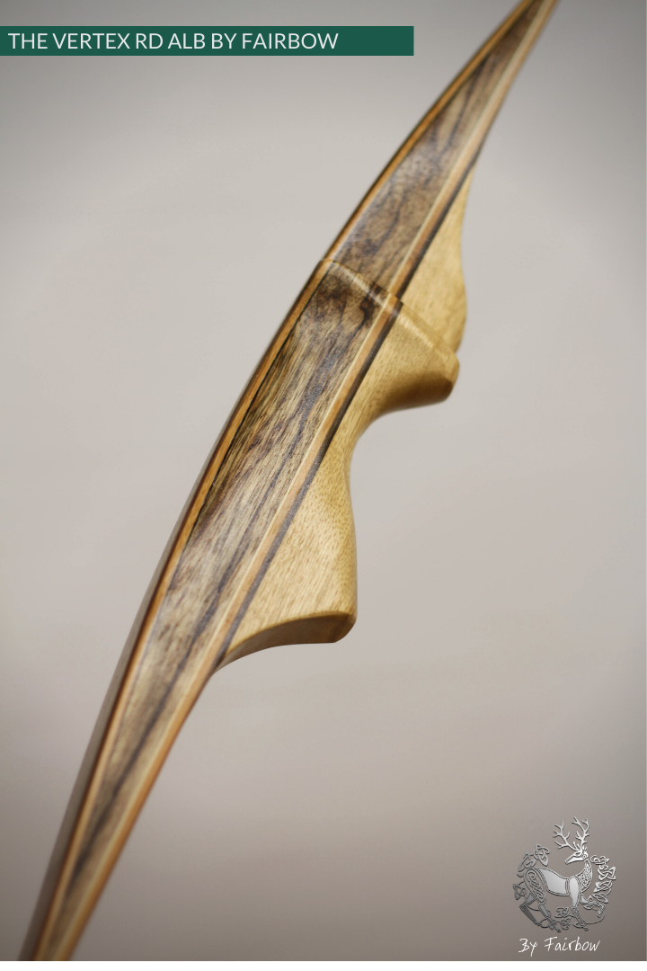 THE VERTEX BOW R-D 64" BLACK LIMBA, BAMBOO-GLASS 36 LBS @ 28 INCH RH-Bow-Fairbow-Fairbow