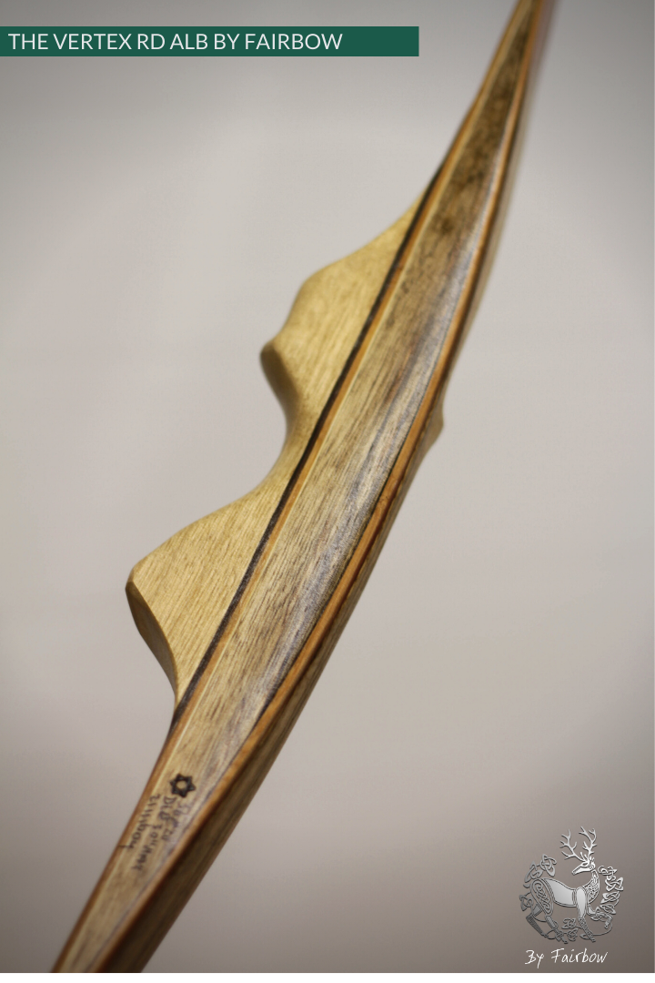 THE VERTEX BOW R-D 64" BLACK LIMBA, BAMBOO-GLASS 36 LBS @ 28 INCH RH-Bow-Fairbow-Fairbow
