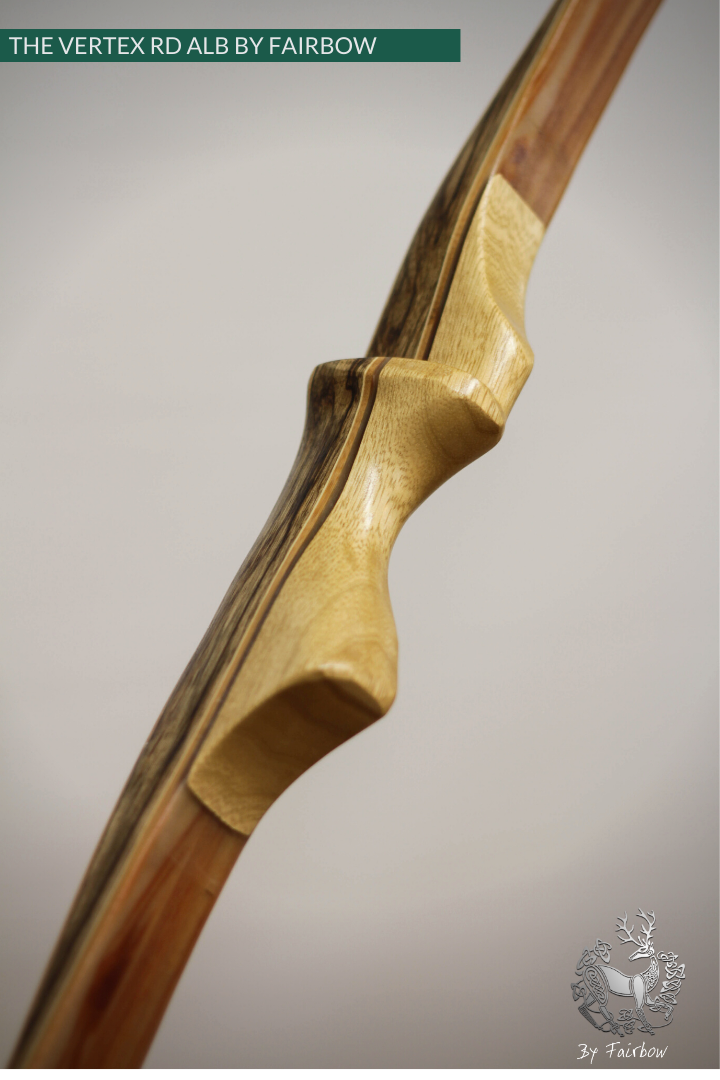 THE VERTEX BOW R-D 64" BLACK LIMBA, BAMBOO-GLASS 36 LBS @ 28 INCH RH-Bow-Fairbow-Fairbow