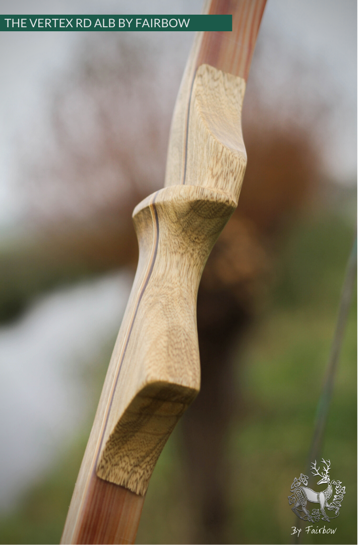 THE VERTEX BOW R-D 64" BLACK LIMBA, BAMBOO-GLASS 38 LBS @ 28 INCH RH-Bow-Fairbow-Fairbow