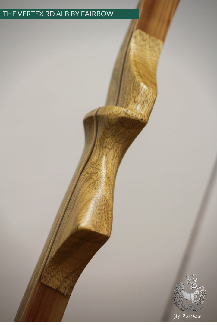 THE VERTEX BOW R-D 64" BLACK LIMBA, BAMBOO-GLASS 38 LBS @ 28 INCH RH-Bow-Fairbow-Fairbow