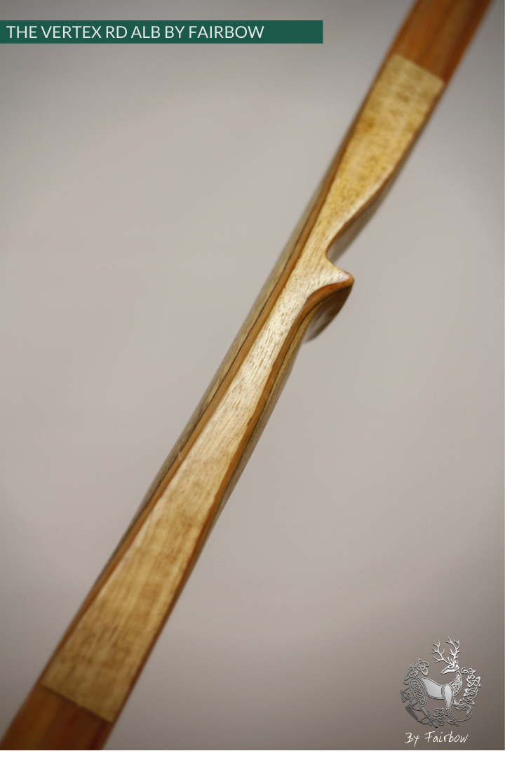 THE VERTEX BOW R-D 64" BLACK LIMBA, BAMBOO-GLASS 38 LBS @ 28 INCH RH-Bow-Fairbow-Fairbow