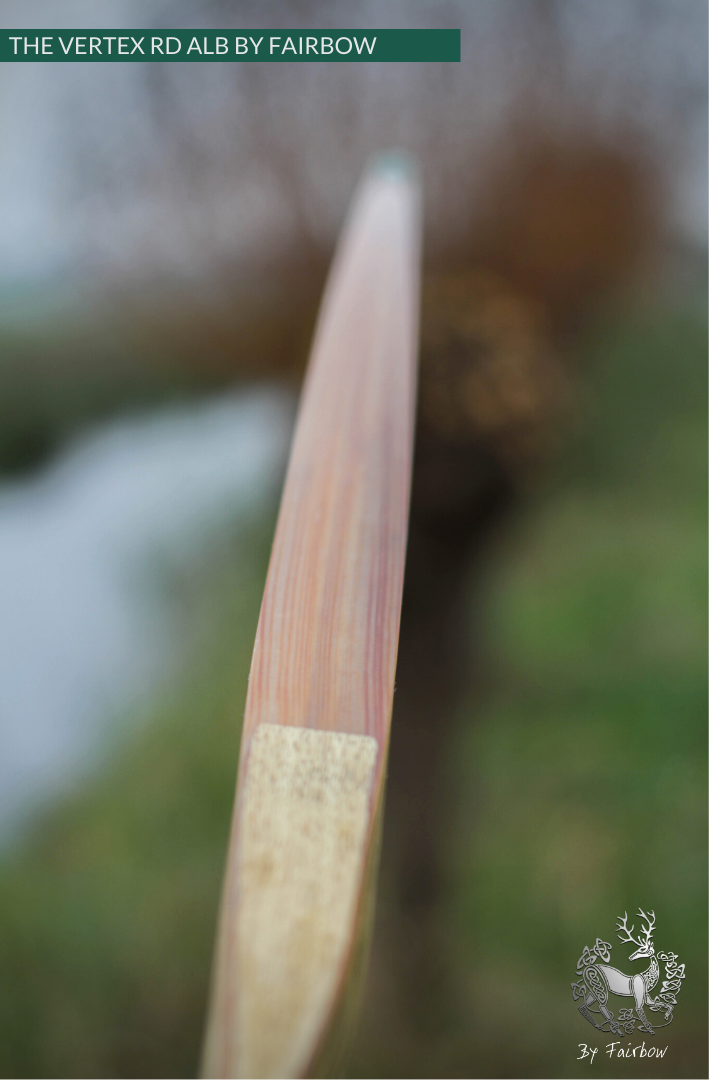 THE VERTEX BOW R-D 64" BLACK LIMBA, BAMBOO-GLASS 38 LBS @ 28 INCH RH-Bow-Fairbow-Fairbow