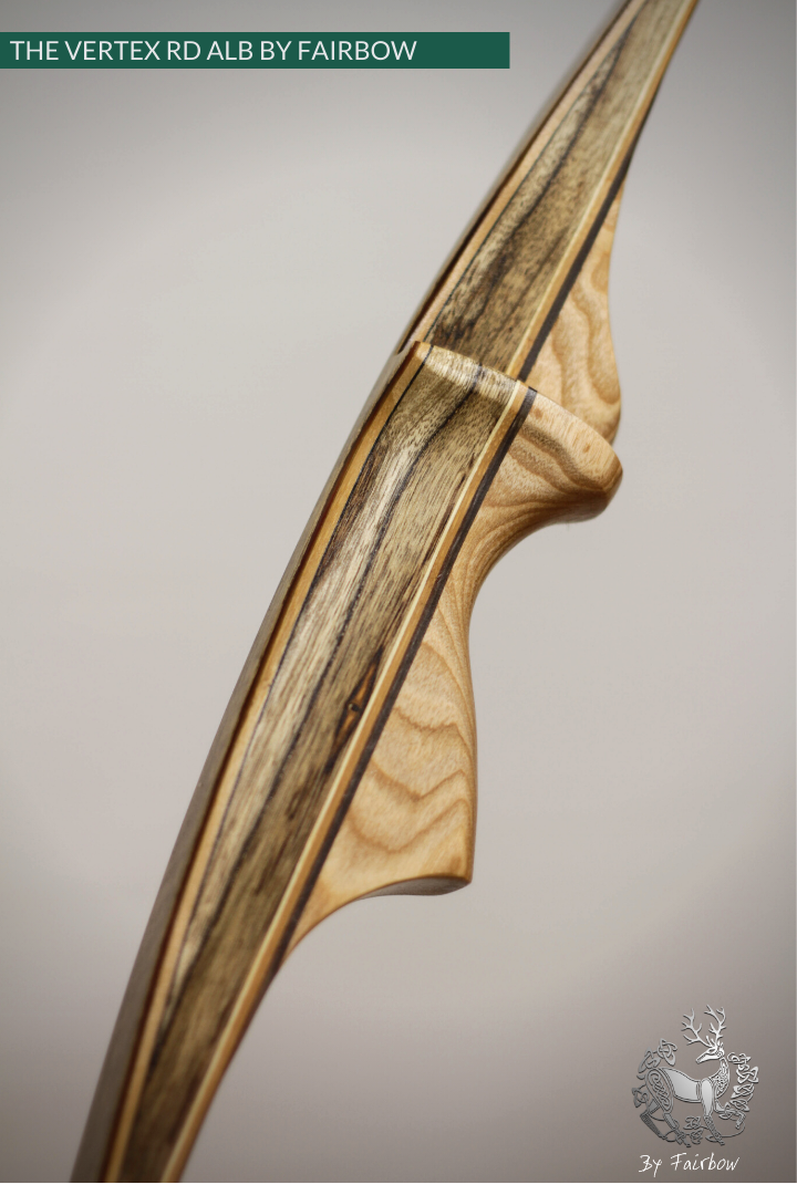 THE VERTEX BOW R-D 68" BLACK LIMBA, BAMBOO-GLASS 27 LBS @ 28 INCH RH-Bow-Fairbow-Fairbow