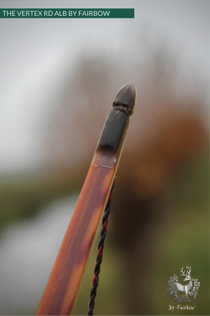 THE VERTEX BOW R-D 68" BLACK LIMBA, BAMBOO-GLASS 27 LBS @ 28 INCH RH-Bow-Fairbow-Fairbow