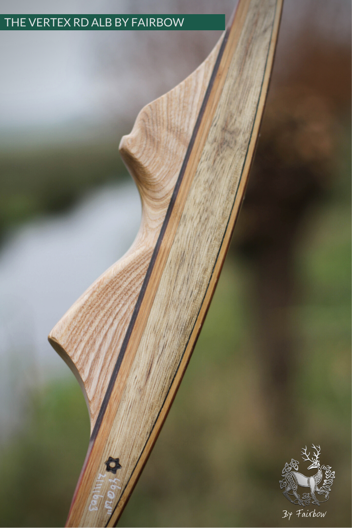 THE VERTEX BOW R-D 68" BLACK LIMBA, BAMBOO-GLASS 46 LBS @ 28 INCH RH-Bow-Fairbow-Fairbow