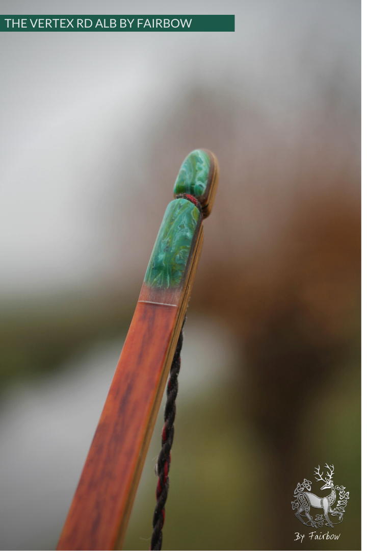 THE VERTEX BOW R-D 68" BLACK LIMBA, BAMBOO-GLASS 46 LBS @ 28 INCH RH-Bow-Fairbow-Fairbow