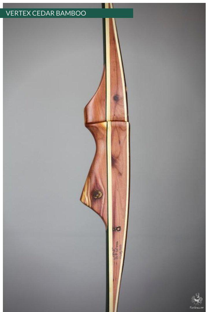 THE VERTEX BOW R-D 68" CEDAR AND GREEN, BAMBOO-GLASS 45 LBS @ 28 INCH LH-Bow-Fairbow-Fairbow