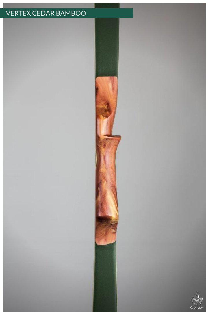 THE VERTEX BOW R-D 68" CEDAR AND GREEN, BAMBOO-GLASS 45 LBS @ 28 INCH LH-Bow-Fairbow-Fairbow