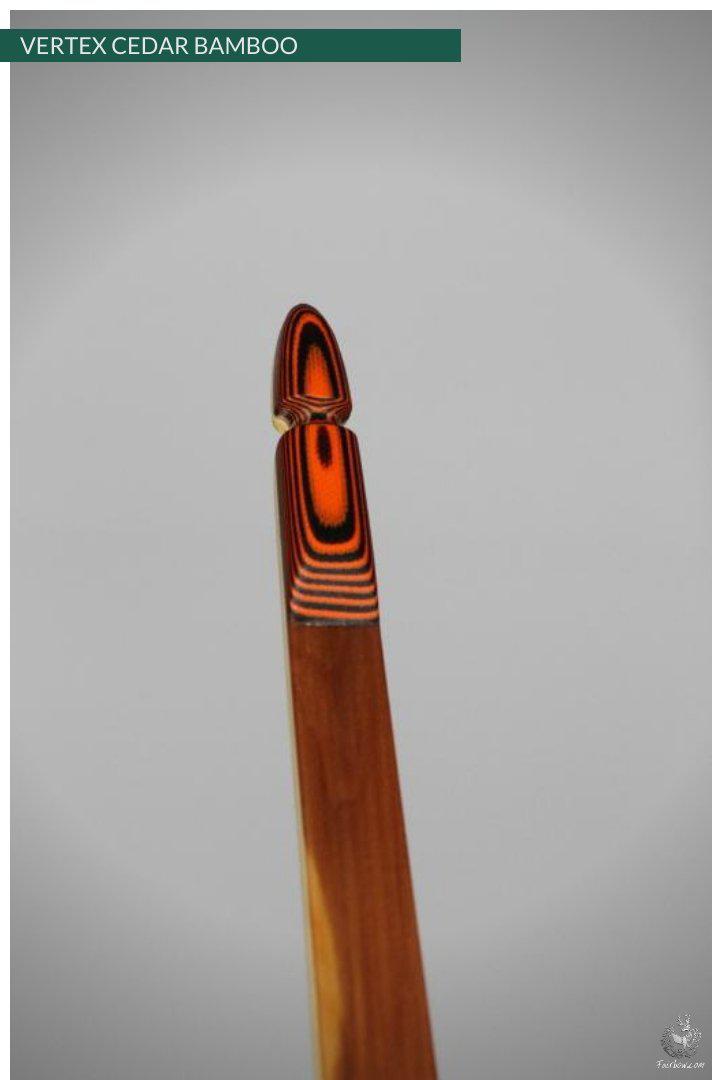 THE VERTEX BOW R-D 68" CEDAR AND GREEN, BAMBOO-GLASS 45 LBS @ 28 INCH LH-Bow-Fairbow-Fairbow